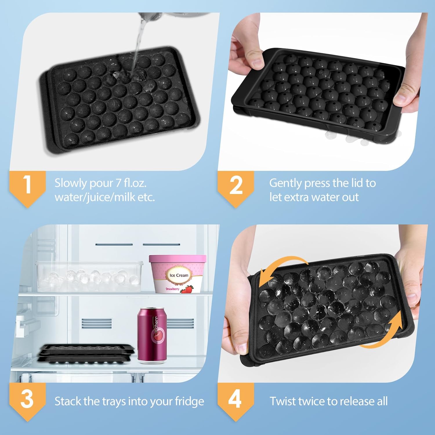 Stackable trays show their stability
